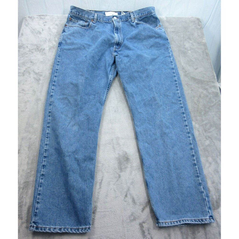 Levis 505 Jeans Mens 37 x30 (Tag 42 x 32) Straight Leg Medium Wash Blue